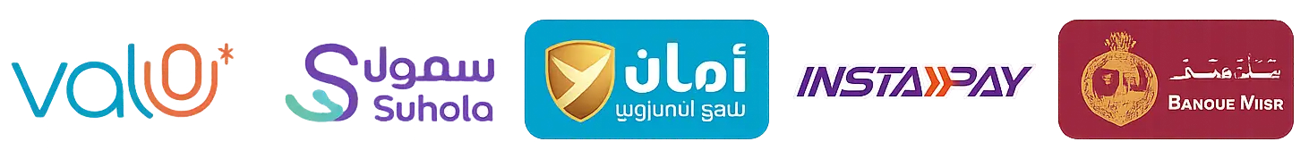 Accepted payment methods: ValU, Suhola, Aman, InstaPay, Bank Online